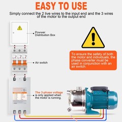 Single to 3 Phase Converter 20HP (15kW) Digital Phase Shifter, 70A 220V-240V
