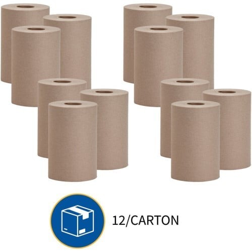 Brown 7.88″ x 350 FT 12 Roll Bathroom Paper Towel Dispenser Refill