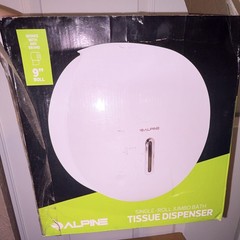 Alpine 9” Jumbo Roll Toilet Paper Tissue Dispenser Commercial White New