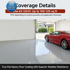 Garage Floor Epoxy Kit, 2K Paint 70 Fl Oz (Pack of 1), Light Gray