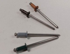 Full Stainless Steel Rivets Painted #43, 1/8″ Diameter x 3/8″ Colored Pop Rivets