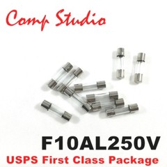 10Pcs 10A 250V Fast Blow 10 Amp Glass Acting Quick Blow Fuse 5X20mm F10AL