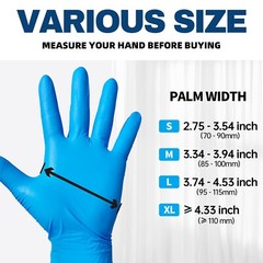 4 Mil Blue Nitrile Gloves Powder Free Latex Free Cooking Clean Disposable Glove