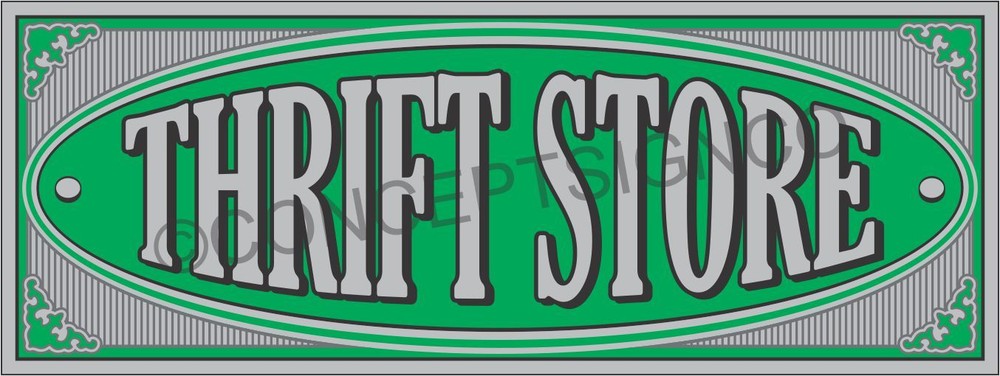 1.5’X4′ THRIFT STORE BANNER Outdoor Indoor Sign Resale Shop Furniture Clothes