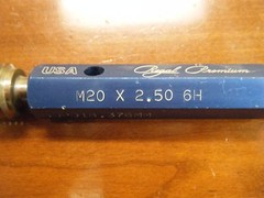 M20 X 2.50-6H METRIC THREAD PLUG GAUGE GO NO GO REGAL PREMIUM GAGE