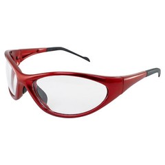 Global Vision Reflex Motorcycle Safety Glasses Red Frame Clear Lens ANSI Z87.1