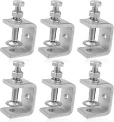 6 Pack 304 Stainless Steel Small C Clamps 1 Inch 1 3/16 inch─6pcs, Silvery