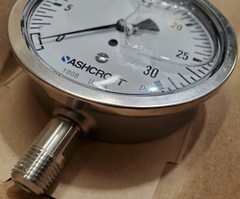 ASHCROFT 10-1008-SL-02L-30 100m Steel Pressure Filled Gauge 30 psi 101008SL02L30
