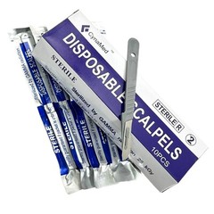 10 DISPOSABLE STERILE SURGICAL SCALPELS #20 WITH PLASTIC HANDLE SURGICAL dental