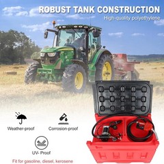 Portable 48 Gallon Gasoline Tank 15 GPM/57 LPM 12V Electric Transfer Pump Red