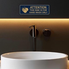 Hand Wash Only Sink Sign – Large 10 Pack, Durable Black Warning Labels