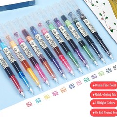Bolígrafos de tinta gel punta fina 0,5 mm con agarre cómodo y tinta multicolor