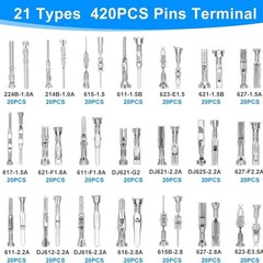 420PCS Connector Pins 21 Types Electrical Wire Terminal Kit 18PCS Extractor Tool