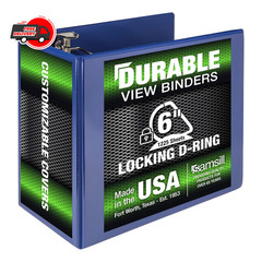 Samsill Durable 6 inch 3 Ring Binder Made in USA Locking D Ring FSC 100% Recy…