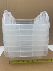 6- Store House Large Clear Stacking Bins 12-3/4″ L x 8-1/4″W x 6″H Storage Tool