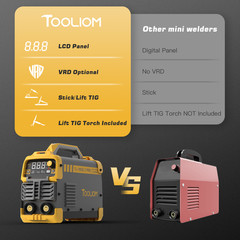 TOOLIOM 195A Stick/Lift TIG Welder with Lift TIG Torch 110V/220V Dual Voltage