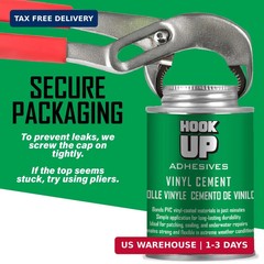 HOOK UP Vinyl Cement – Waterproof Pool Liner Repair Glue for Vinyl & PVC, Fast-D