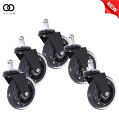 Heavy Duty Office Chair Caster Rubber Swivel Wheels Replacement Set of 5 3 inch