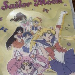 Vintage Anime 1990s SAILOR MOON clear document file folder Bandai Namco