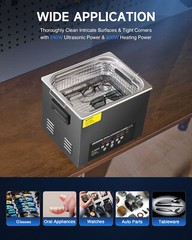 CREWORKS 10L Ultrasonic Cleaner 2.5X Heater Efficient with Degas & Gentle Mode