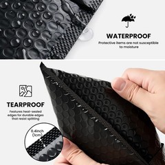 4×8 Inches Black Bubble Mailers 100 Pack, Self-Seal Inch-100