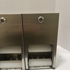 Bradley lot of 2 Commercial 2 Roll Toilet Paper Dispenser Stainless Steel, Locks
