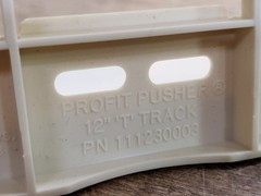 Lot of 55 RTC Profit Pusher 12″ T-Track Automatic Spring-Feed Shelf Units, Beige