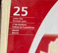 Heavyweight File Folders 1/3 Cut Manila Letter Size 25 Pack Organize Documents