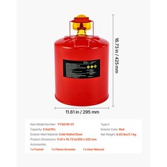 Uimoso 5 Gallon Red Safety Gas Can with Flame Arrester and Funnel