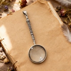 Vintage 925 Sterling Silver Magnifying Glass Necklace – 10X Loupe Monocle Nec…