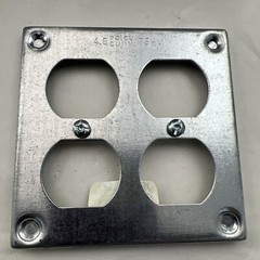 4″ Square Metal Double 2 Duplex Receptacle Plate Iberville BC8371 CSA Approved