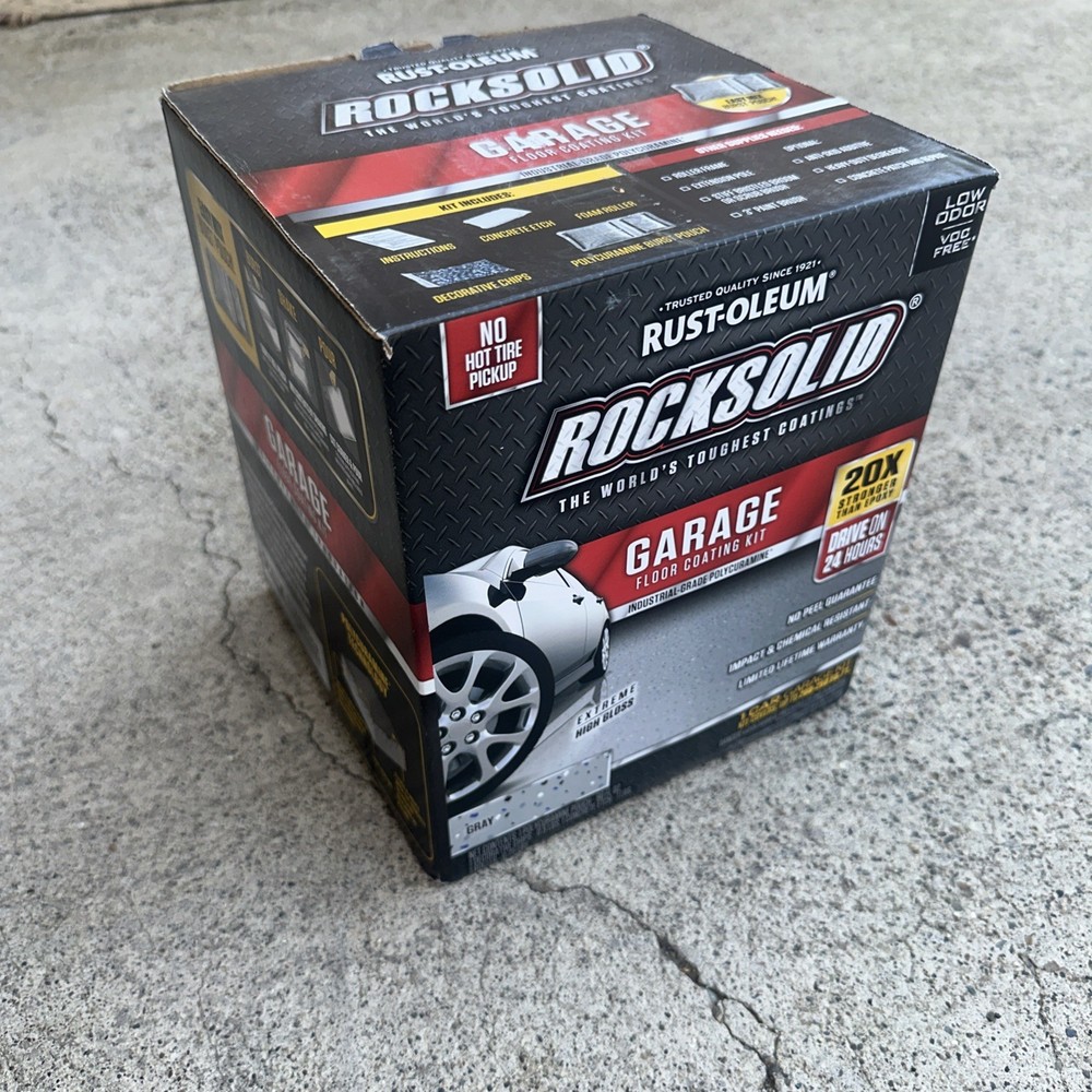 Rocksolid Garage Floor Coating Kit-60003, High Gloss 1-Car Garage Kit 90 Oz.