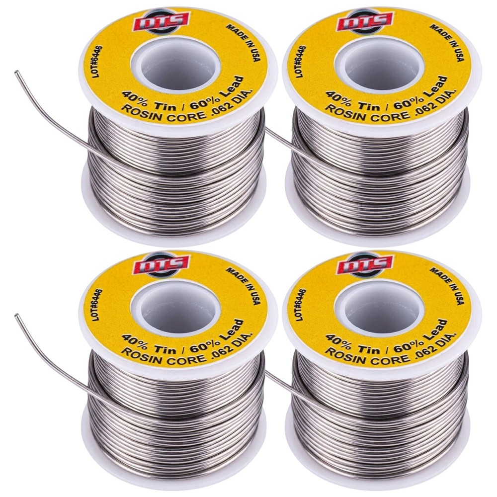 Set of 4 Made in USA Solder Wire Tin Lead 40/60 Rosin Core 0.062-inch (1.6mm) on