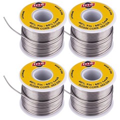 Set of 4 Made in USA Solder Wire Tin Lead 40/60 Rosin Core 0.062-inch (1.6mm) on