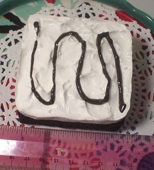 Display Fake Food Dark Chocolate Sheet Cake Slice With Frosting