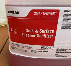 Ecolab 6102046 SMARTPOWER Sink & Surface Cleaner Sanitizer 2.5 Gallon