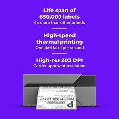Rollo USB Shipping Label Printer – Commercial Grade 4×6 Thermal Label Printer…
