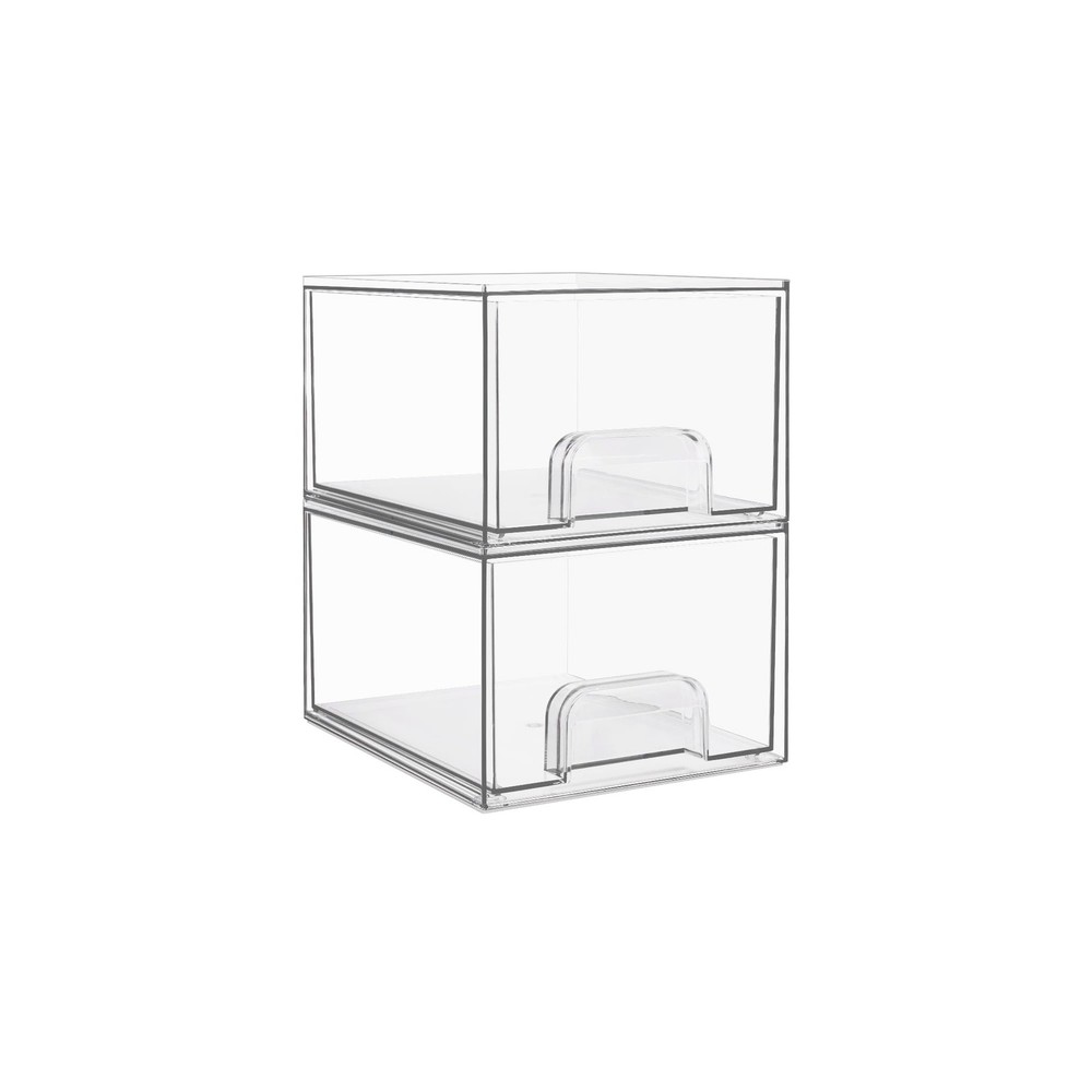 Stackable Plastic Storage Drawers Acrylic Makeup Organizer Bathroom Vanity Bins