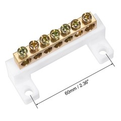 3Pack 100A Copper Screw Terminal Block Connector Bar Ground Wire 7 Positions