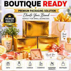 6x6x4 Metallic Gold Gift Boxes 32 ECT Designer Shipping Mailers