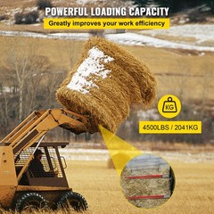 VEVOR 2Pcs Hay Bale Spear 49″ 4500 lbs Capacity Spike Fork for Tractors Loaders