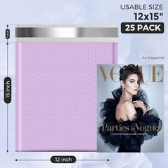 Bubble Mailer 12×16 25pc Large Padded Envelope 12×15 Poly Bag Light Purple