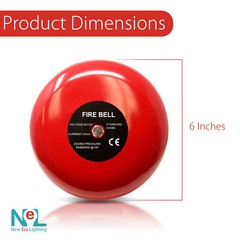 1-8 X NEW ERA Fire Alarm Bell, 6″, 12VDC, Security Bell 12V DC