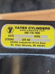 Yates Pneumatic Air Cylinder 5″ Bore X 6″ Stroke 250 PSI 1″ Rod U3AJ4