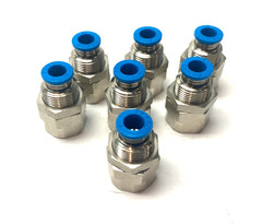 Festo QSSF-1/4-6-B Bulkhead Push-In Fitting G1/4″ x 6mm Tube 153164 LOT OF 7