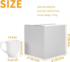 Set of 25 Durable White Cardboard 8x8x8 Shipping Boxes for Small Items