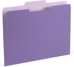 File Folders Letter Size 1/3 Cut Tabs 100 Pk Various Colors Two Tone Durable