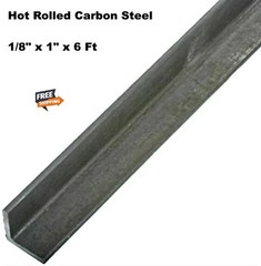 Iron Angle 1/8 Inch x 1 Inch x 6 Feet Hot Rolled Carbon Steel 90° Stock Mill NEW