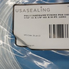 USA Sealing HT-465 Clear Polyurethane Tubing 1/8″ OD 1/16″ ID 50 Feet