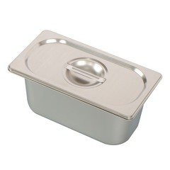 6 Pack 6″ Deep Hotel Pans Steam Table Pan Stainless Steel 1/3 Size with Lid